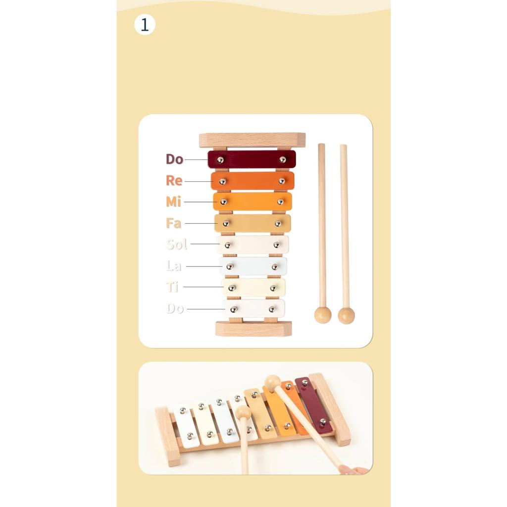 1set Toddlers Early Education Gift Castanet Sand Hammer Tambourine Kindergarten Orff Percussion Instrument Musical Toys for Baby