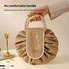 Modern Minimalist Pu Travel Makeup Bag With Drawstring For Cosmetic Storage And Toiletries