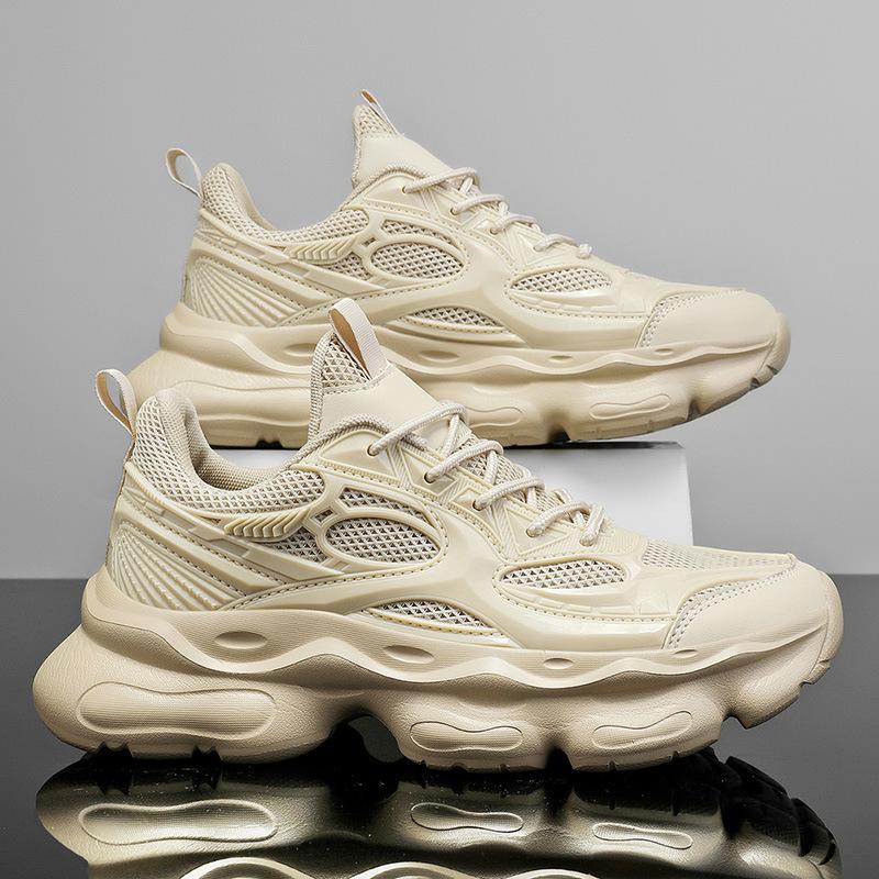 Sports men's shoes autumn new mesh breathable running shoes men's fashion casual versatile thick sole heightening dad shoes men