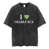 Charli Xcx Brat  Arena Tour Washed T Shirts Men Women Fashion Pop Music Tshirts Cotton Vintage Tshirt Oversized Streetwear