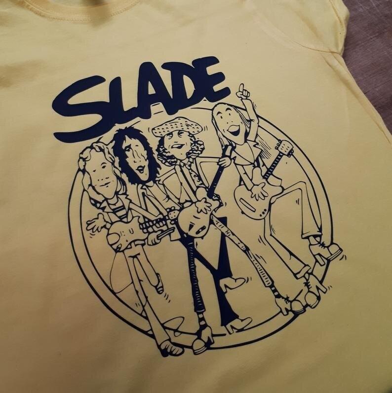 Slade Dave Hill 70s Vintage Style Album Tour Yellow All Size T-Shirt  AL781 Unisex T-Shirt S