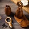 1/2 wooden salt and pepper grinder sets with ceramic core and storage rack-adjustable manual spice grinder, suitable for barbecu