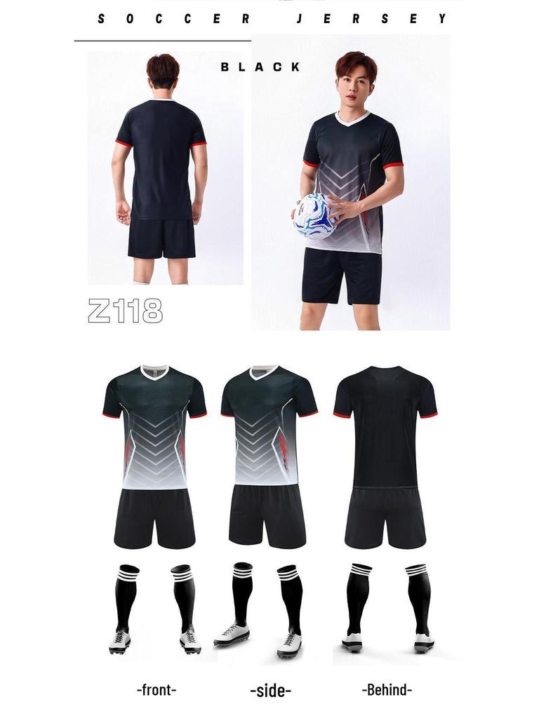 Quick-Dry Soccer Kit: Men's, Women's, Youth Team Training & Competition Short-Sleeve Jersey.