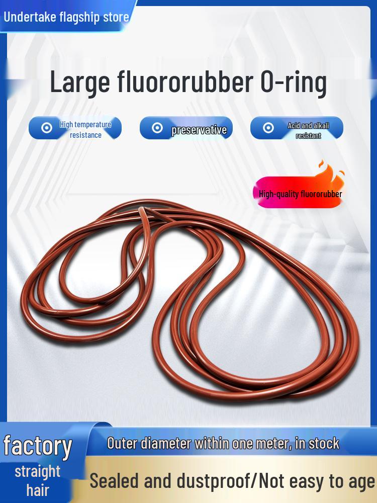 Large Fluororubber O-ring, 8mm Diameter, 500-1000mm Outer Diameter, High Temp and Pressure Resistance, Acid and Alkali Resistant Sealing Ring
