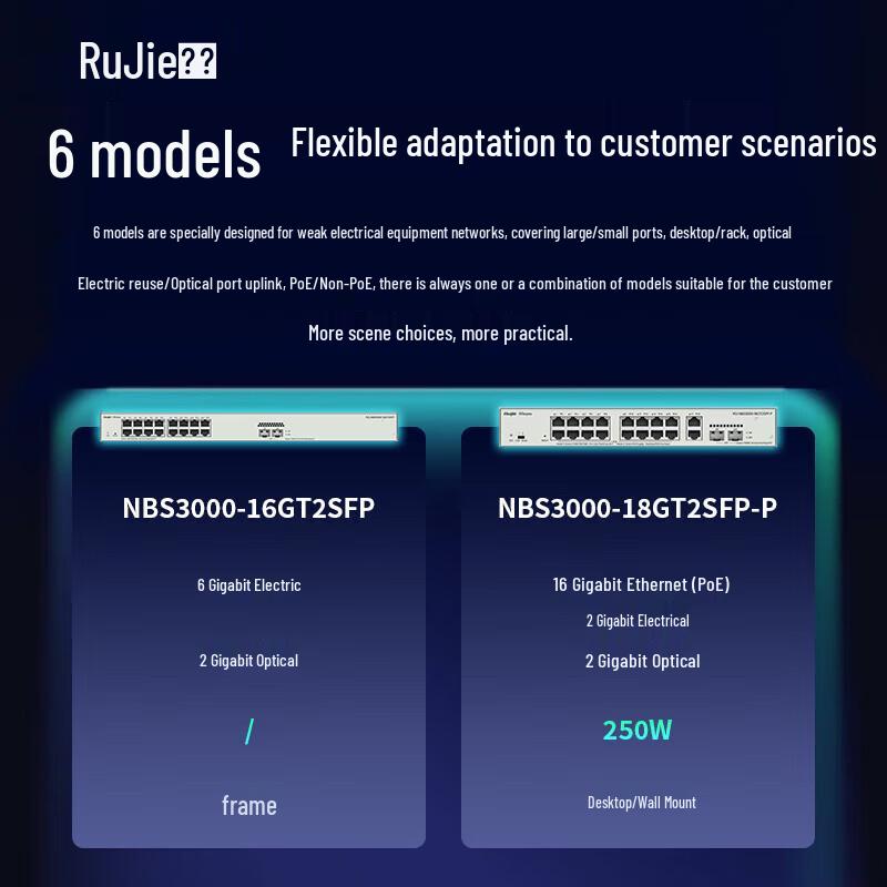 Ruijie Networks RG-NBS3000-16GT2SFP 16-Port Managed Gigabit Switch