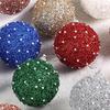 6Pcs 8cm Xmas Ball Faux Pearl Shinny Festive Round Shape Decorative Bright Color Christmas Ball with Rope for Festival