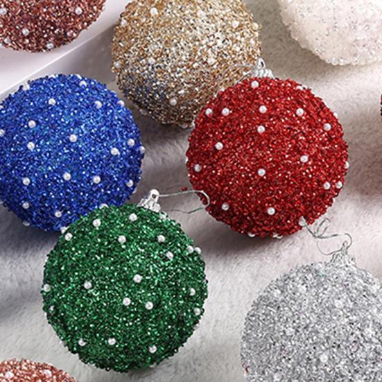 6 Buc 8cm Glob de Crăciun Perlă Faux Lucios Festiv Formă Rotundă Decorativ Culoare Strălucitoare Glob de Crăciun cu Sfoară pentru Festival