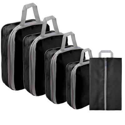 Set da 5/8 pezzi Cubi Organizer Compressione Estensibili Impermeabili per Valigia da Viaggio Abbigliamento Bagagli Ordinamento CON Sacca per Scarpe