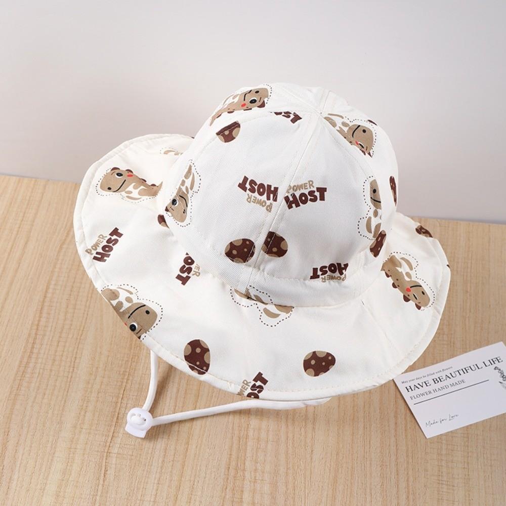Cartoon Sun Protection Hat Wide Large Brim Dinosaur Print Bucket Hat Children s Wear Style H