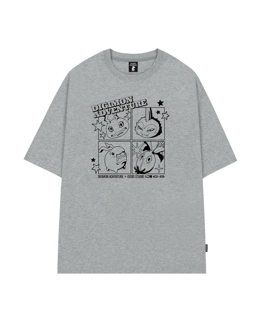 ODDSTUDIO [Digimon Adventure] Panel Digimon Overfit T-Shirt - 4 Colors