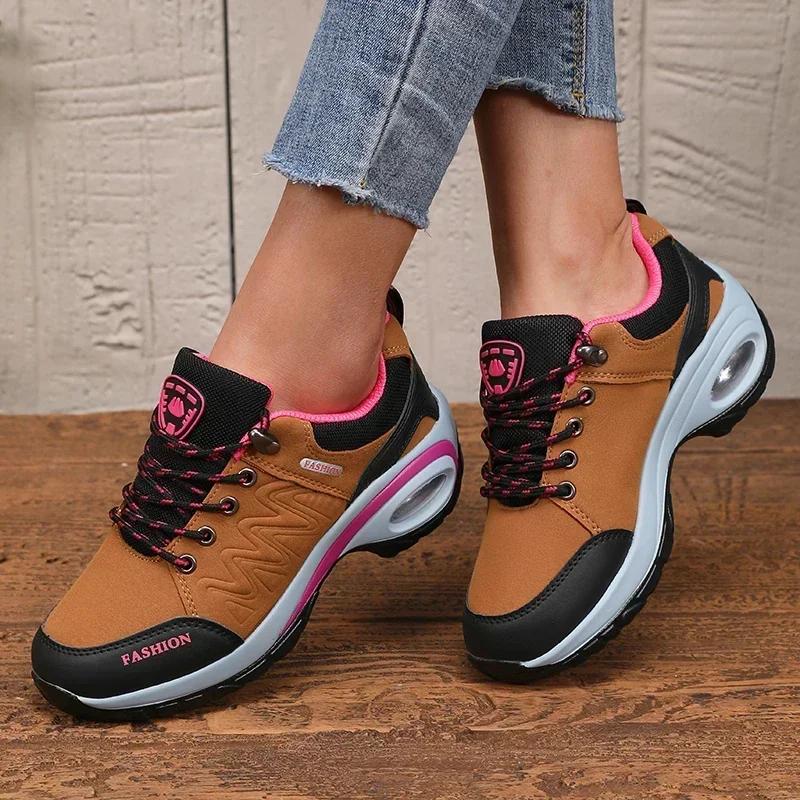 Women's Off-road Running Shoes with Breathable Durable Upper Anti Slip Sole Outdoor Rugged Terrain Multifunctional Hiking Shoes