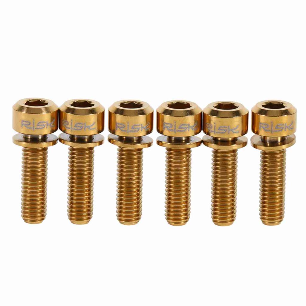 6 Pieces Mountain Bike M5 X 18mm Stem S Screw With Washer( )