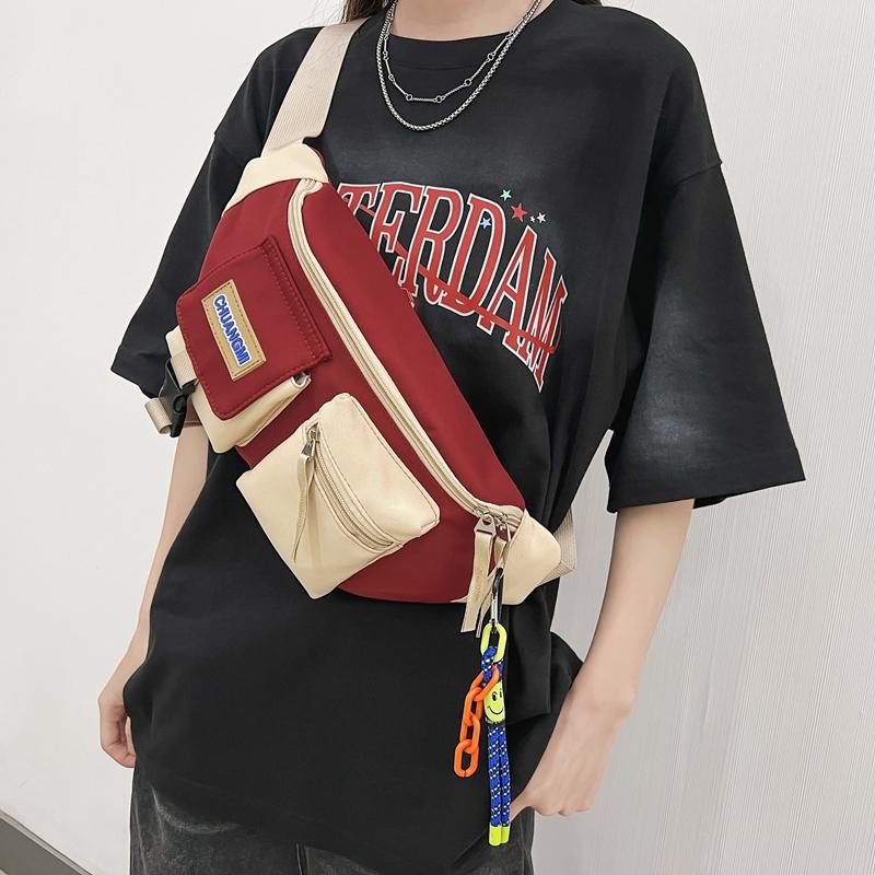 Fargeblokk Skulderveske Crossbody-veske Sports Brystveske Casual Liten Satchel-veske For Menn