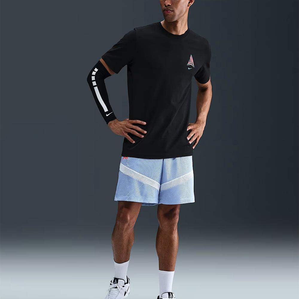 Nike Ja Morant Pohodlné Měkké Pletené Módní Tričko s Krátkým Rukávem Pánské Topy Černé HV1691-010