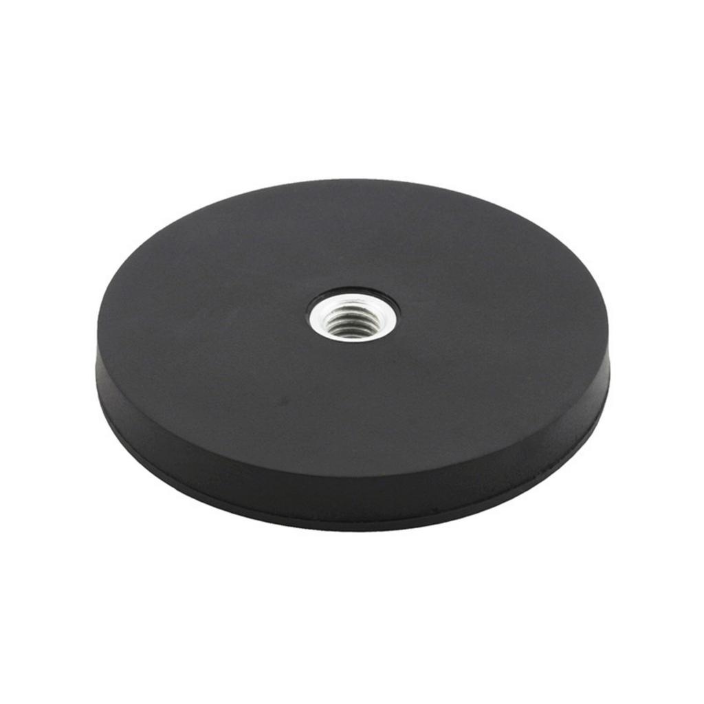 66mm Durchmesser Gummi beschichteter Magnetfuß Saugfuß mit M5 M6 M8 M10 Außengewinde für LED-Leuchten Fotoausrüstung