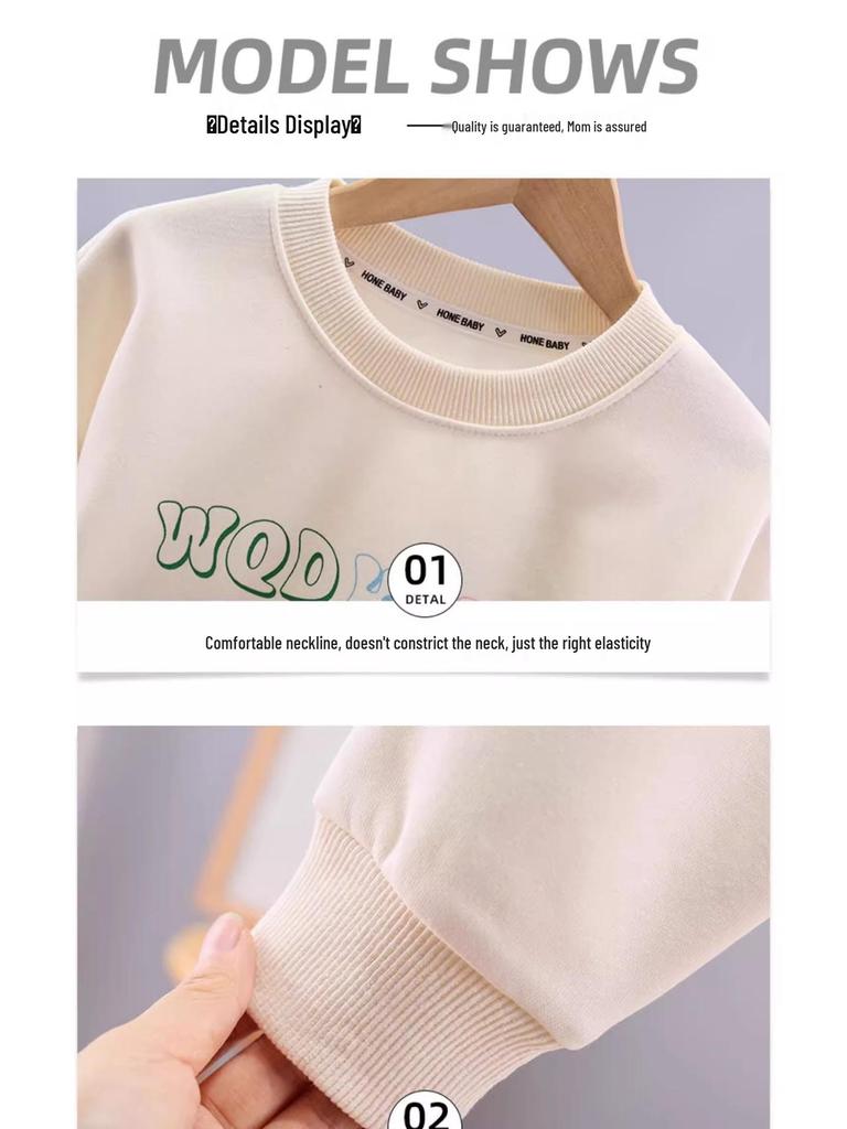 Retro Patchwork Fleecegefüttertes Sweatshirt für Jungen - Langärmeliges, verdicktes T-Shirt für Frühling und Herbst.