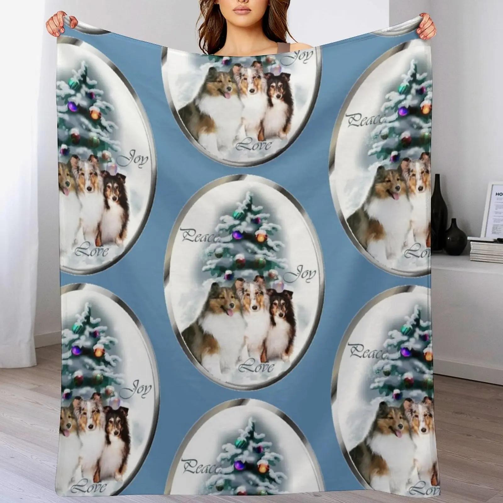 

Shetland Sheepdog Sheltie Christmas Gifts Throw Blanket Soft Bedroom Blanket for Night Sleeping 102x76cm(40x30in)