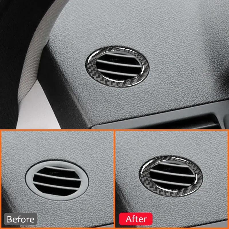 Carbon Fiber Car Trument Left Right Air Outlet Vent Frame Decoration Sticker For Mercedes Benz C Class W204 2007-2014