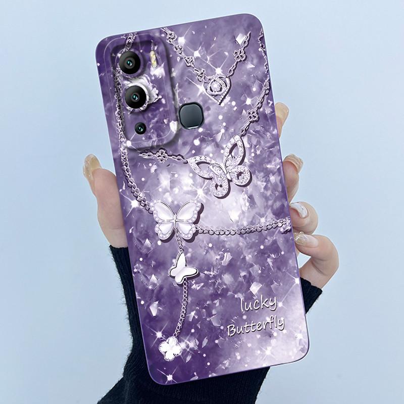 Case for Infinix Hot 12i Hot 12 Play Back Cover Butterfly Flower Soft Silicone Cases for Infinix Hot12i 12Play Hot12 Phone Funda