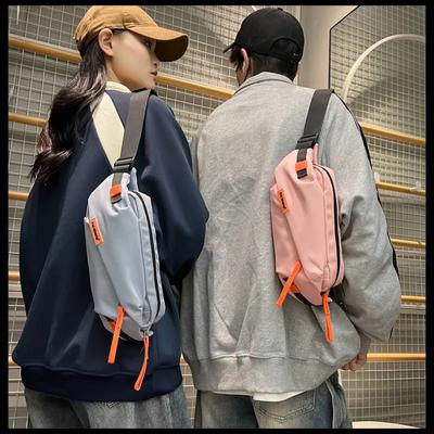 Zippered Nylon Waist Bag for Women  Contrasting Colors  Casual Bags for Ladies  High-quality Fashion  New Bags