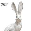 Outdoor Resin Sculpture Bunny Decor, Garden Yard Rabbit Statue Decorations, Easter Bronze Farmhouse Distressed Figurines, Spring Statues Home
