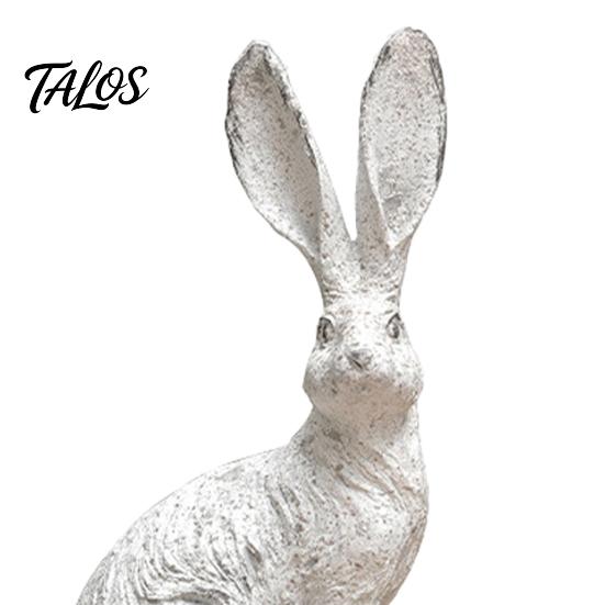 Outdoor Resin Sculpture Bunny Decor, Garden Yard Rabbit Statue Decorations, Easter Bronze Farmhouse Distressed Figurines, Spring Statues Home