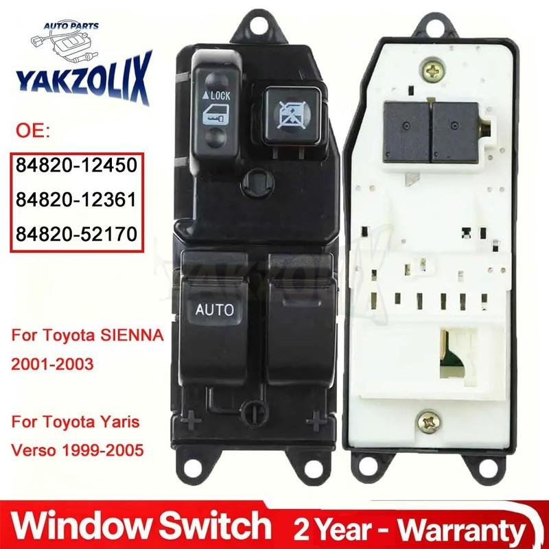 For Toyota Sienna Yaris Verso 1999-2005 Car Front Left Power Window Control Switch Glass Lifter Button 84820-12361 84820-52170