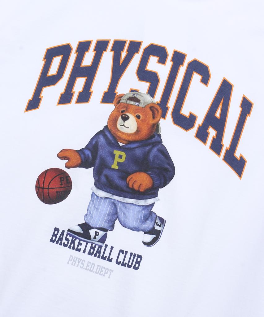 PHYSICAL DEPARTMENT Basketball Bear Short Sleeve T-Shirt_White
