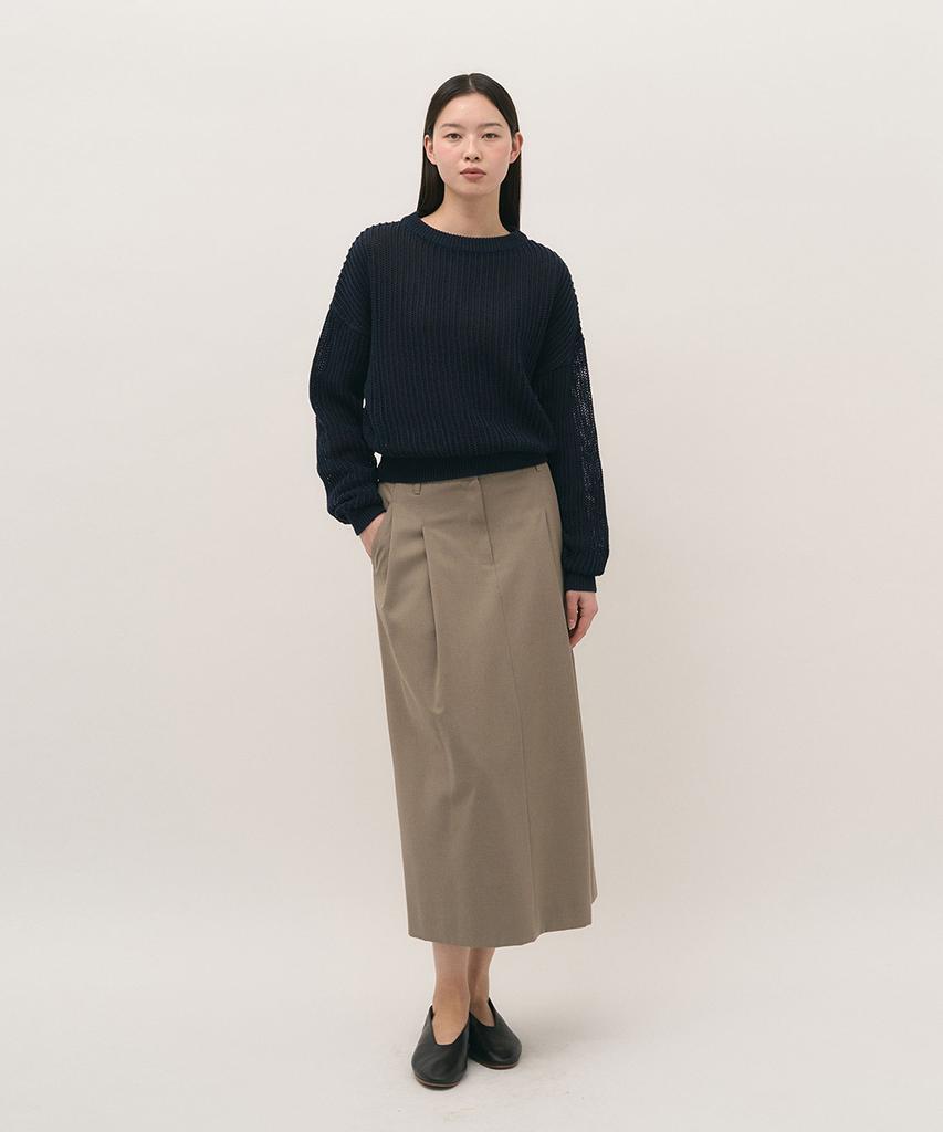 Leopeusaideuhwaiteulabel Paper Net Crewneck Knit Midnight Navy