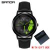 Regarder SANDA Mens Watch Rim Hub Watch Wheel Wristwatch Clock Sport Car Creative 360° Spinning Men Wrist Watch Reloj de hombre