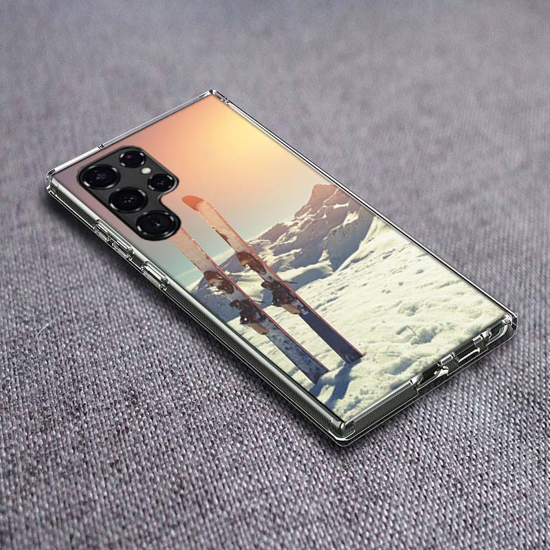 Skiing Snow Snowboard Ski Phone Case For Samsung Galaxy S24 S23 S21 S20 FE S22 S26 Ultra S25 Edge S10 Plus Cover Clear TPU Capa
