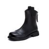 Leather Martin Boots Women's 2025 Autumn and Winter New Thick Heel Retro British Style Short Boots Casual Versatile Low Boots Children