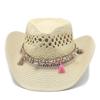European and American ethnic style cowboy hat hollow woven straw hat women's big-brimmed sun hat