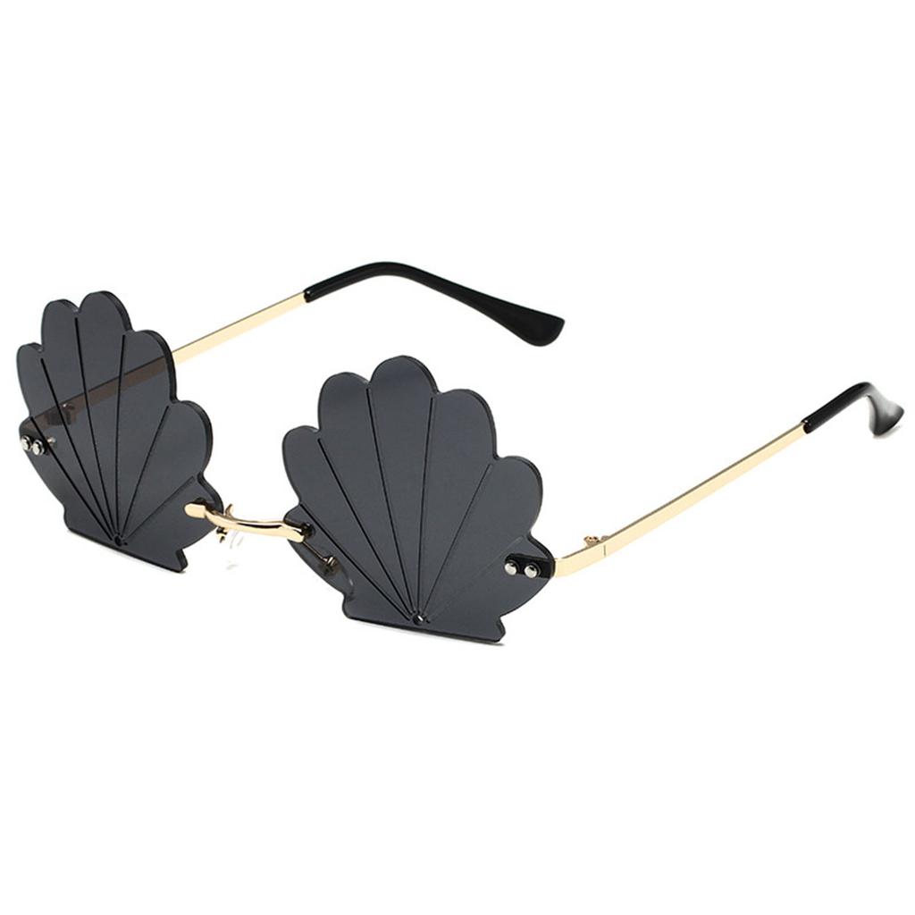 Popular Rimless Shell Sunglasses for Parties and Music Festivals with Bright Color Great for Fashionable Women Wear