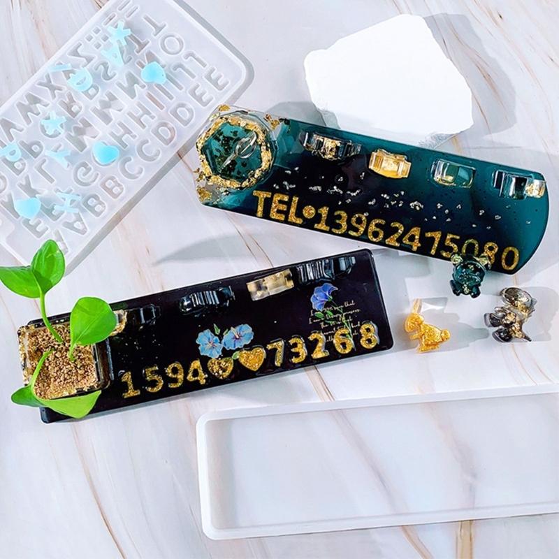 Forma na stojánek na telefon z pryskyřice, Silikonová forma s písmeny a číslicemi, Forma na odlévání šperků DIY, Forma na pryskyřičné náušnice, Formy na vyřezávání nehtového designu