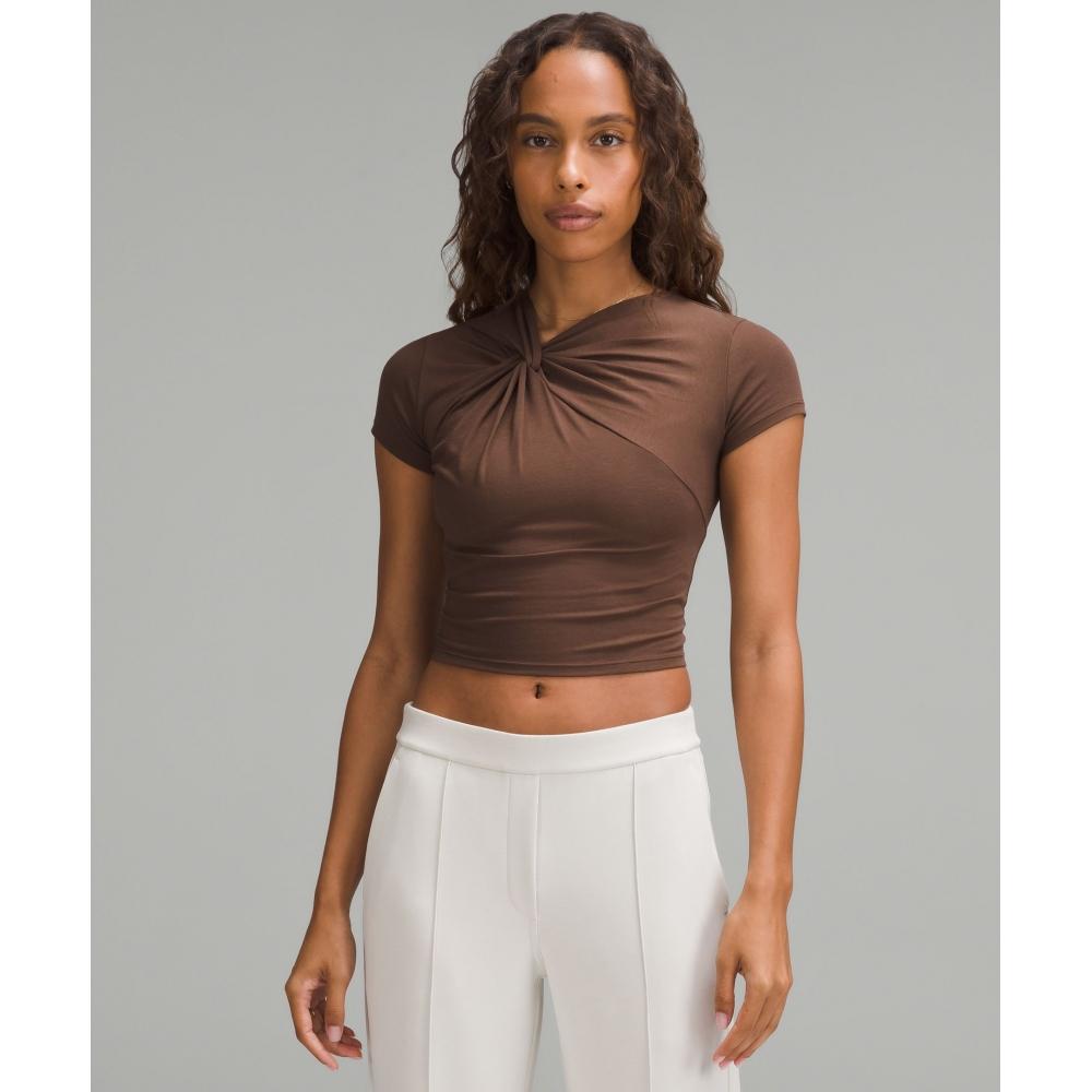 

Lululemon AsymmeTrical FronT TwisT T shirT Java S