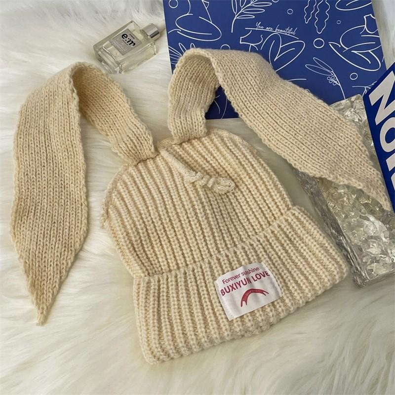 Knitted hat children's trendy brand design hot-selling autumn and winter warm niche personalized rabbit ear wool hat