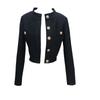 2025 Autumn Women's Slim Fit Jacket with Gold Button Details and Long Sleeves