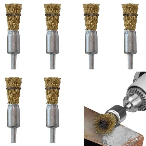 Set of 6 Pen-Shaped Stainless Steel Wire Brushes, Perfect for Removing Rust and Dirt. Includes a Pen-Shaped Stainless Steel Wire Brush Set for Polishi