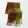 Herbst und Winter Mohair dicker Bart High-End Damen Schal mehrfarbig kariert warmer vielseitiger Schal Stola Retro