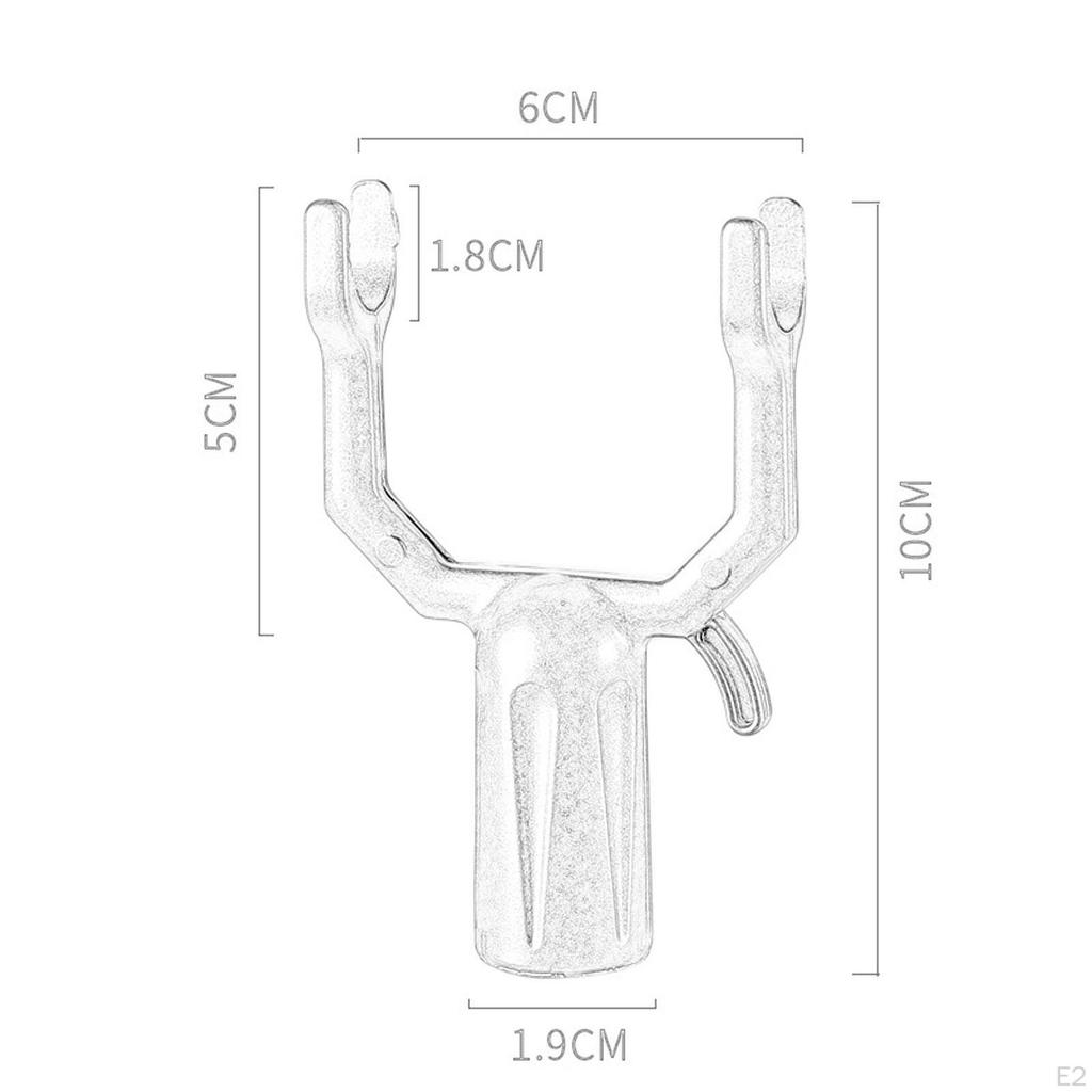 2 Pieces Clothes Pole Connecting Forks Heads Aluminium Alloy Hanging Replacement Support
