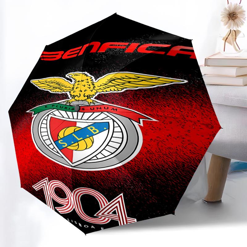 Printed Sport Lisboa e Benfica Printed Folding Umbrella,Outdoor,Leisure,And Travel Umbrella,Durable Umbrella Fabric,Birthday And Holiday Gift