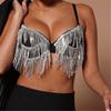 Europe And The United States Popular Sexy Long Fringed Bra Chain, Luxury Nightclub Diamond Chest, Trendy Rhinestone Body Chain