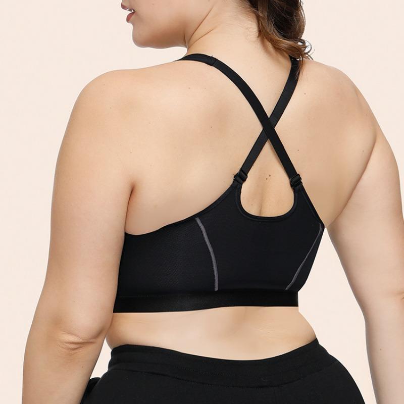 European and American Cross Back Front Zipper Sports Bra Shockproof Running Fitness Yoga Underwear