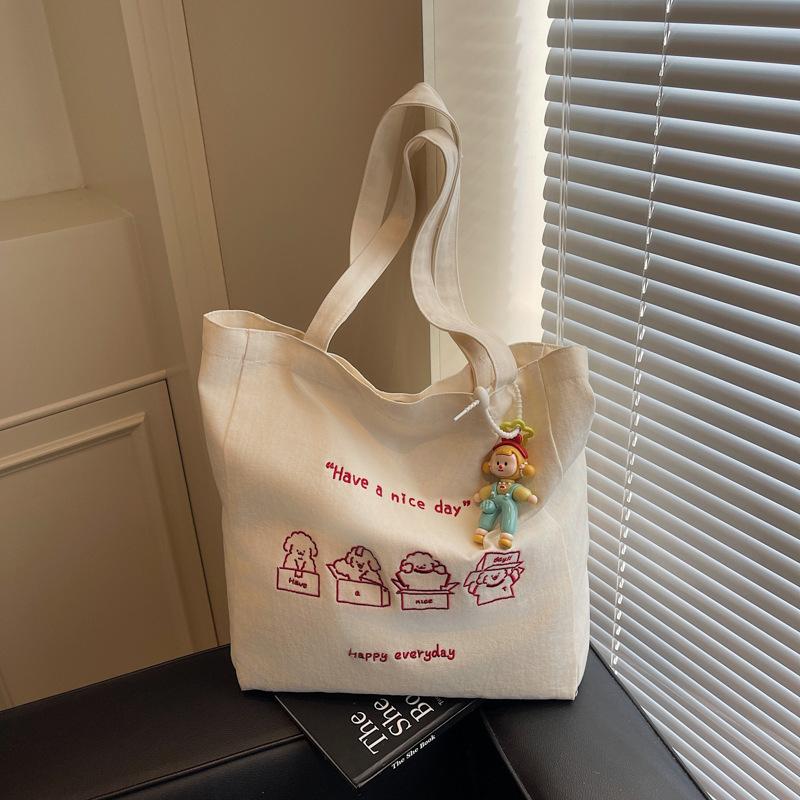 New 2025 Shoulder Bag Large Capacity Canvas Tote Bag Women's Casual Versatile Cloth Bag Class Bag