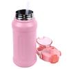 1100ML Vacuum Cup Stainless Steel Insulated Water Bottle Sports Water Bottle with Straw Light Pink