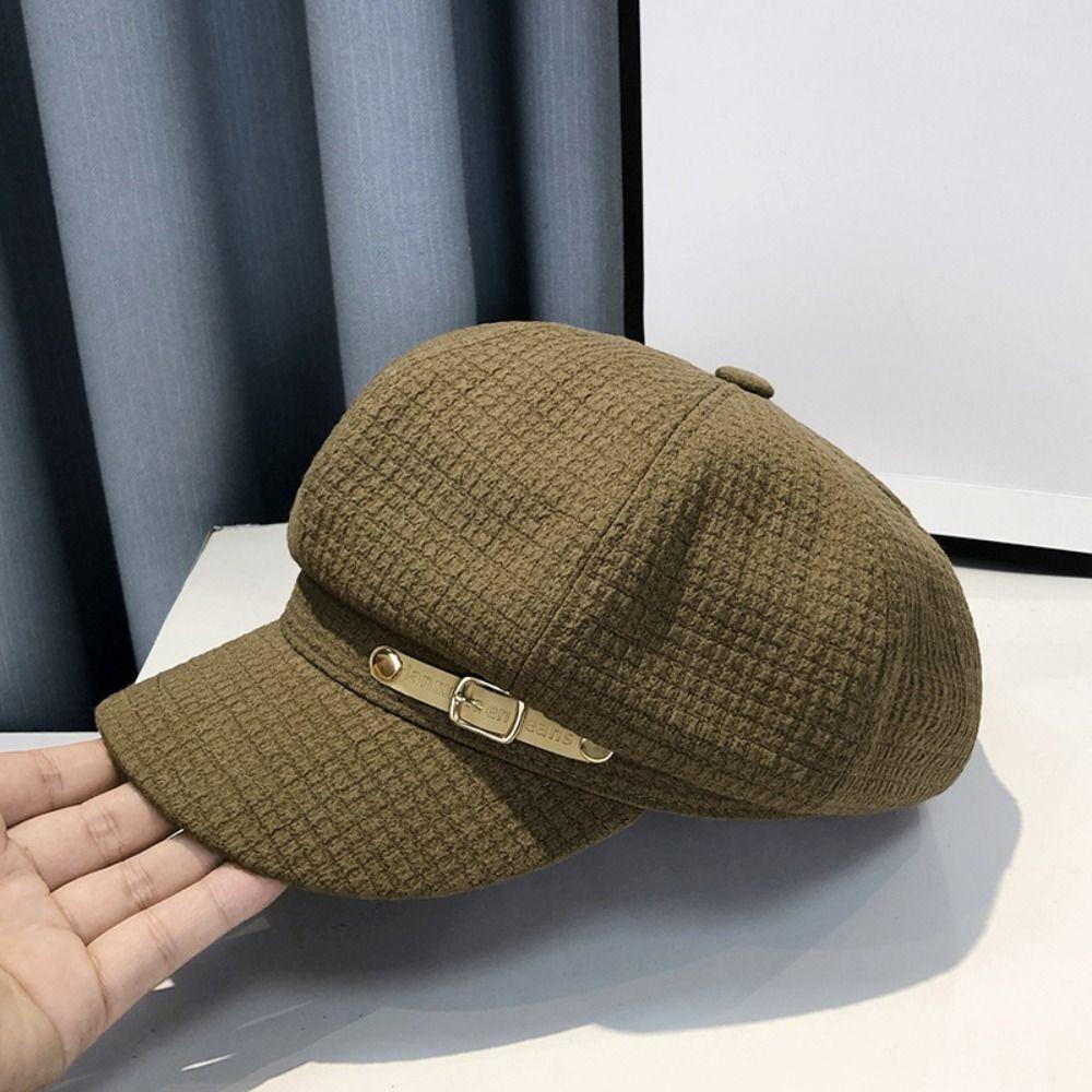 Accessories Berets Caps Octagonal Visors Cap Casual Buckets Hat Women