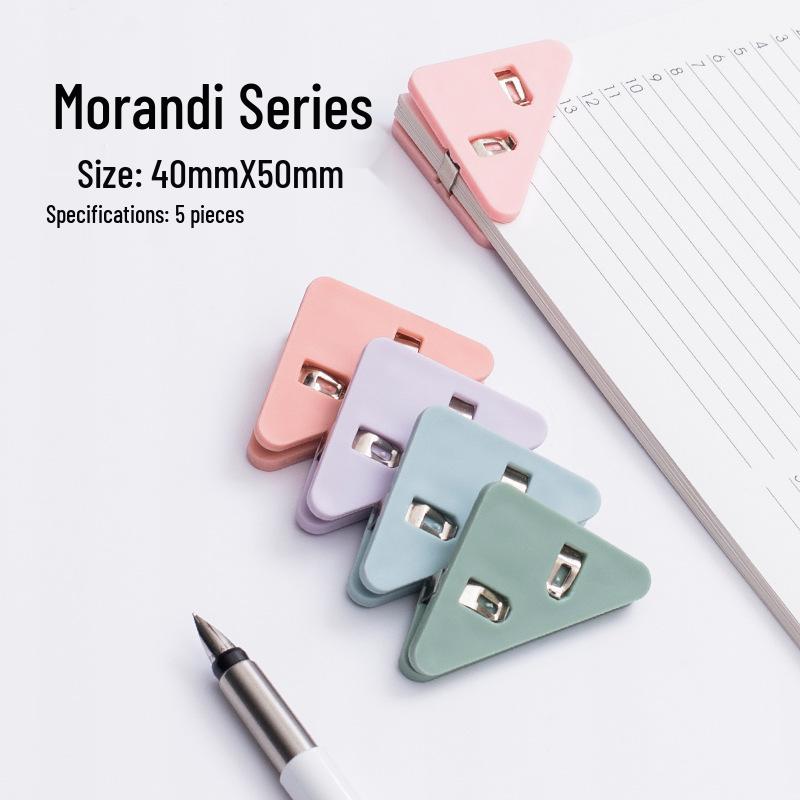 Transparent Triangle Corner Paper Clip - Office & Student Organizer