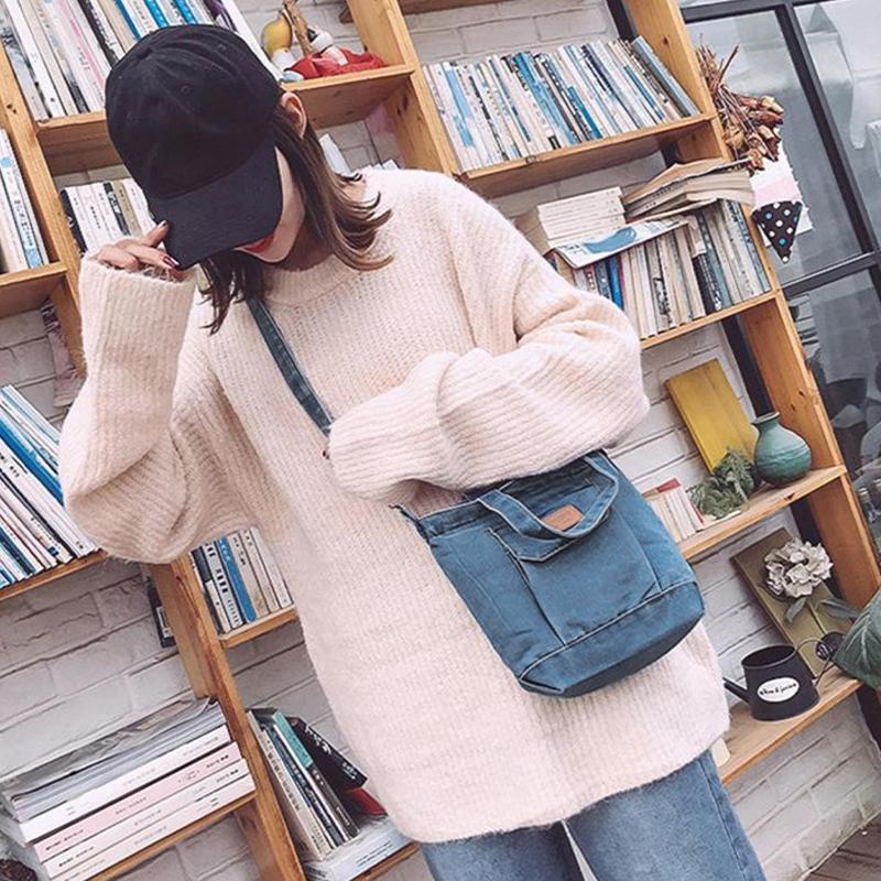 Crossbody Bag Casual Denim Fashionable Handheld Large Capacity Shoulder Bag