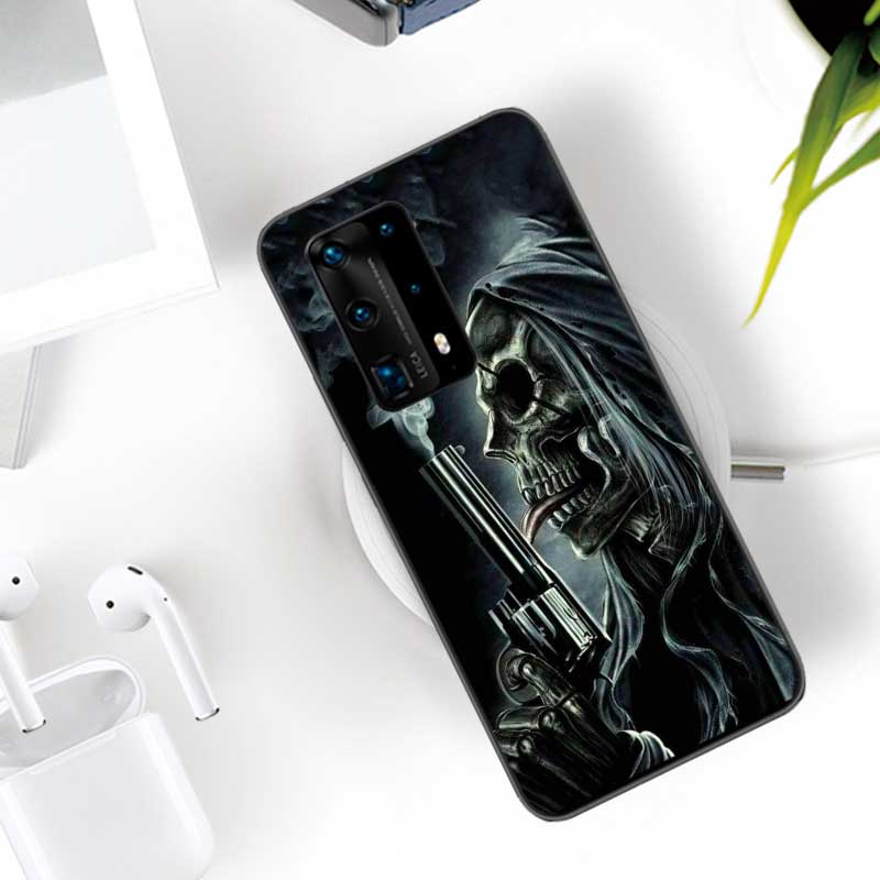 Grim Reaper Skull Skeleton Soft Clear Phone Case For Huawei P30 Lite P10 P20 P40 P50 Pro Mate 40 Pro 30 20 10 Lite Cover Silicon